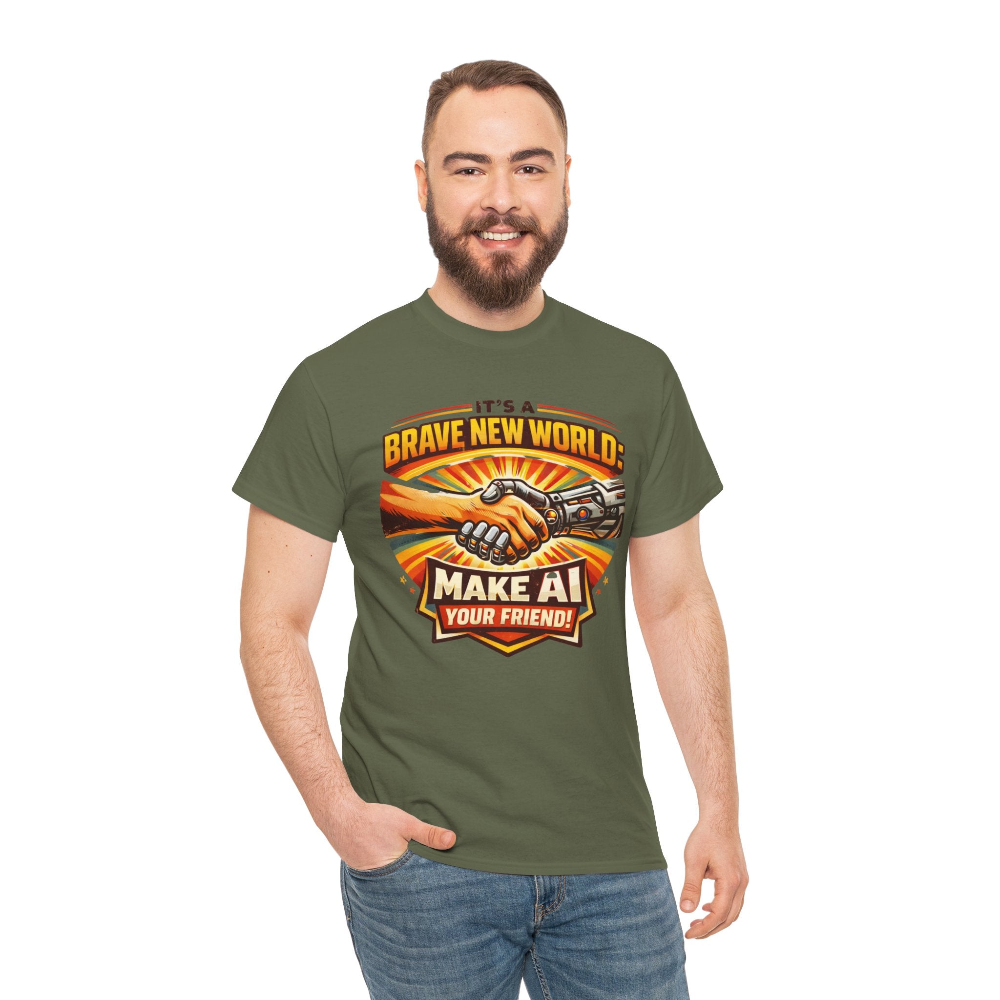 "It’s a Brave New World: Make AI Your Friend" — T-Shirt
