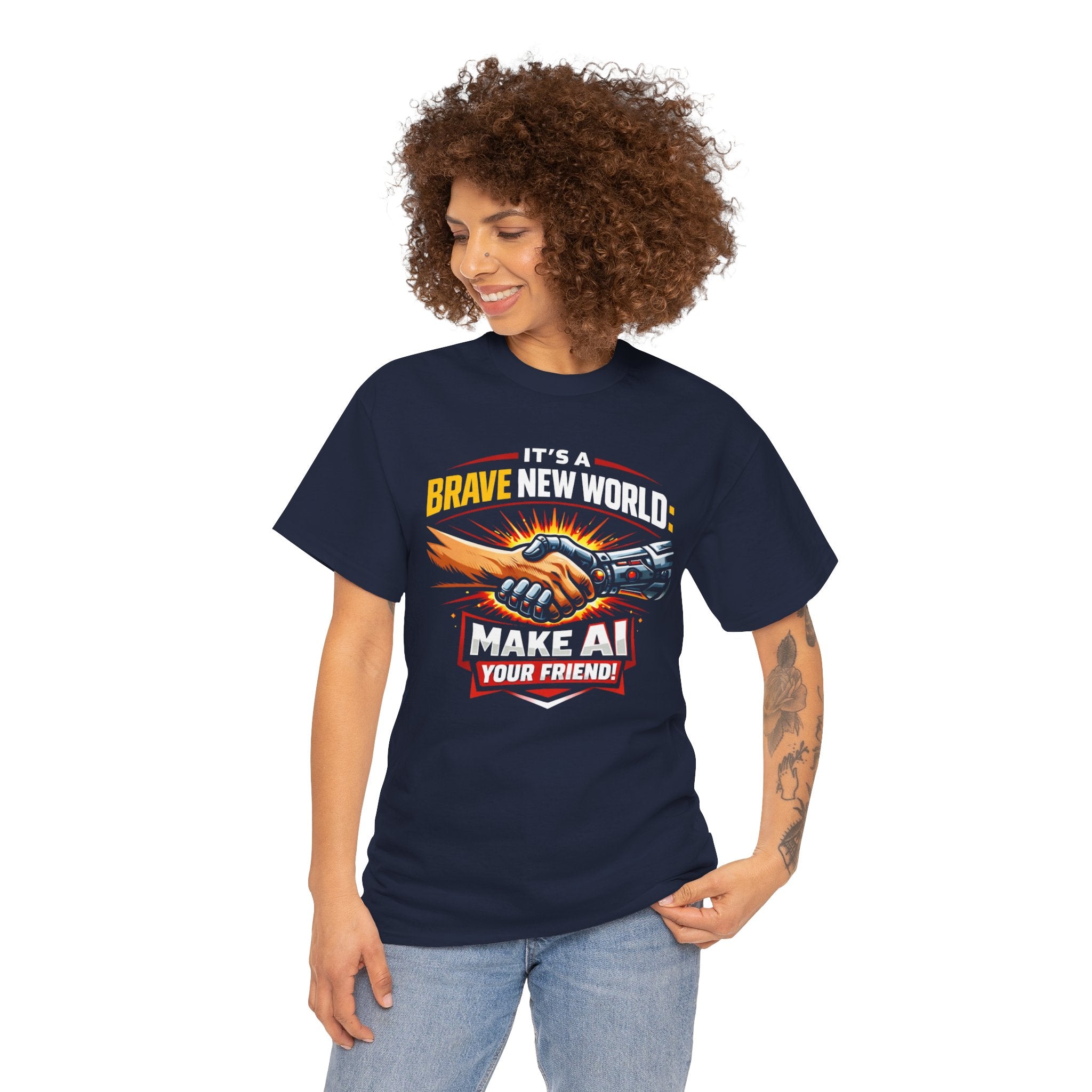 "It’s a Brave New World: Make AI Your Friend" — T-Shirt