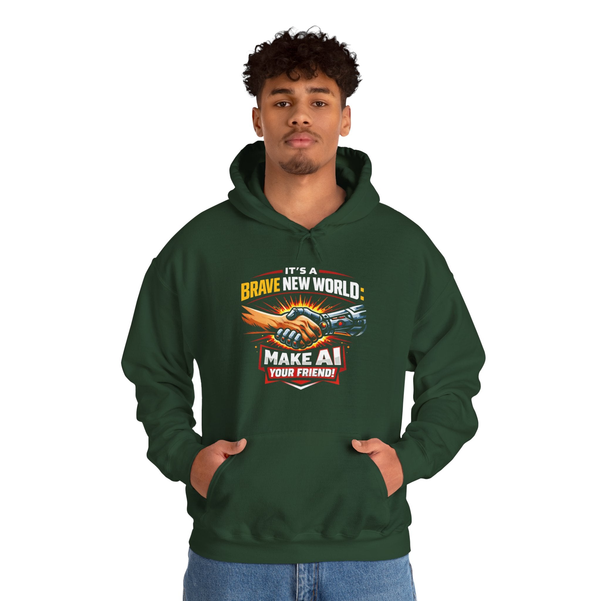 "It’s a Brave New World: Make AI Your Friend" — Hoodie