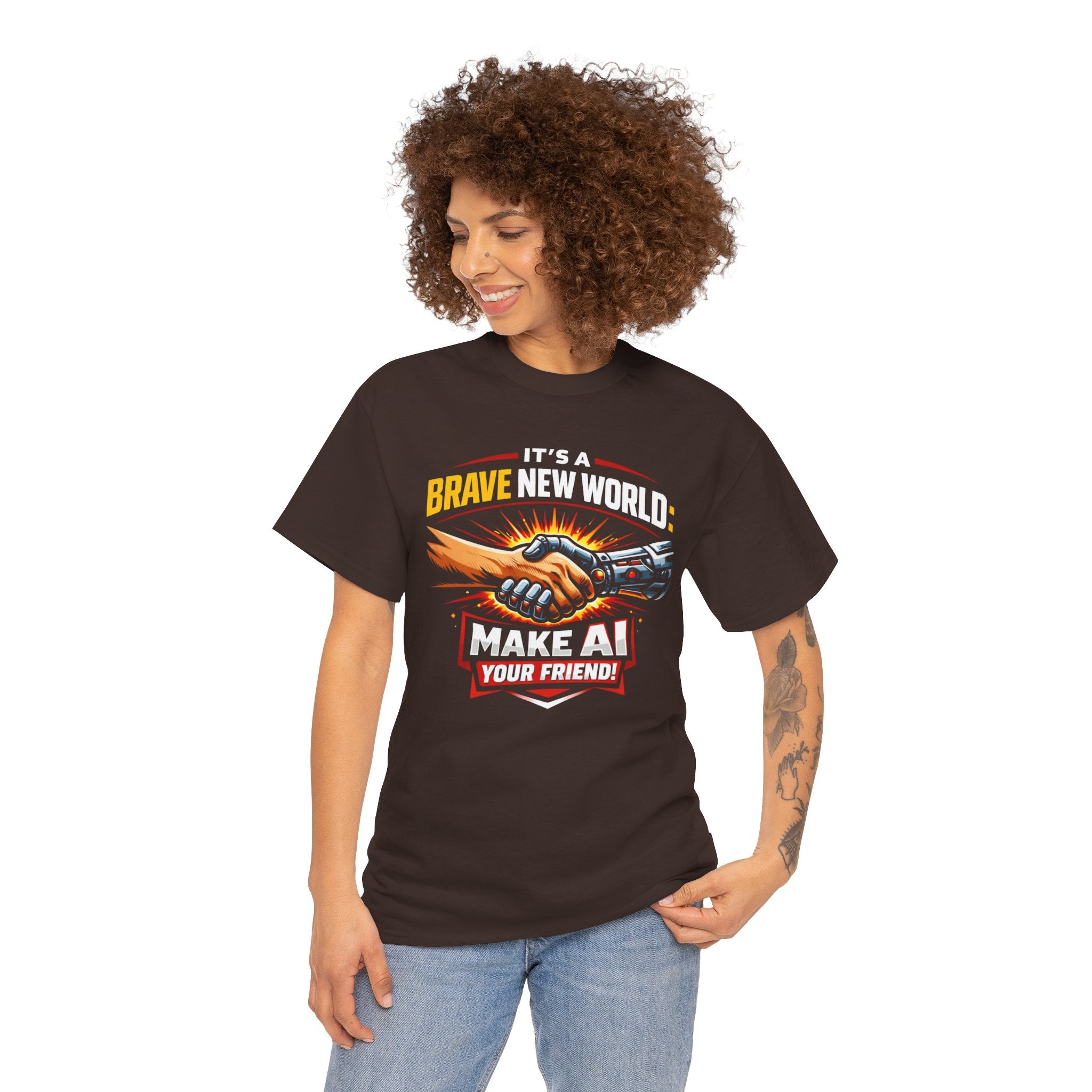 "It’s a Brave New World: Make AI Your Friend" — T-Shirt