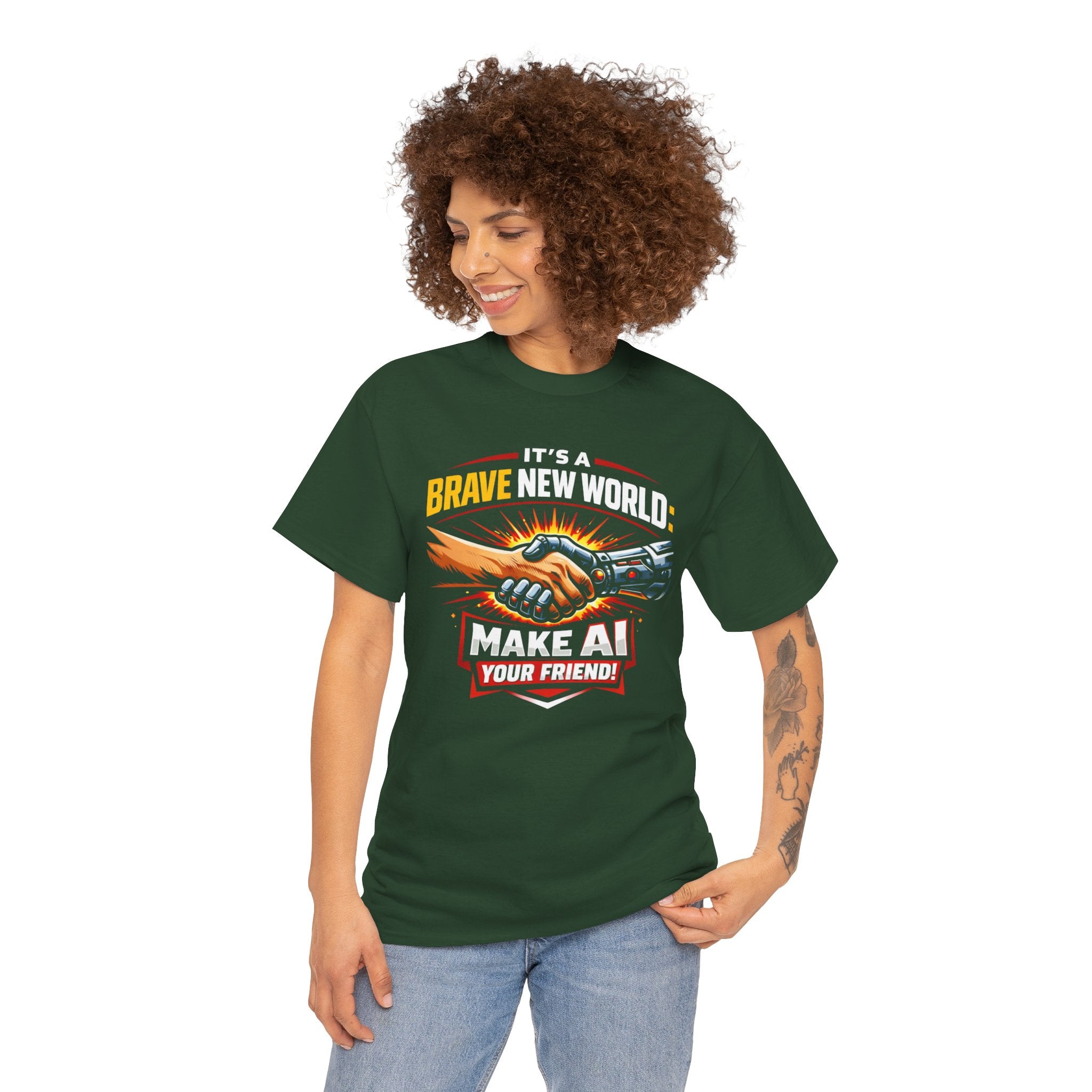 "It’s a Brave New World: Make AI Your Friend" — T-Shirt