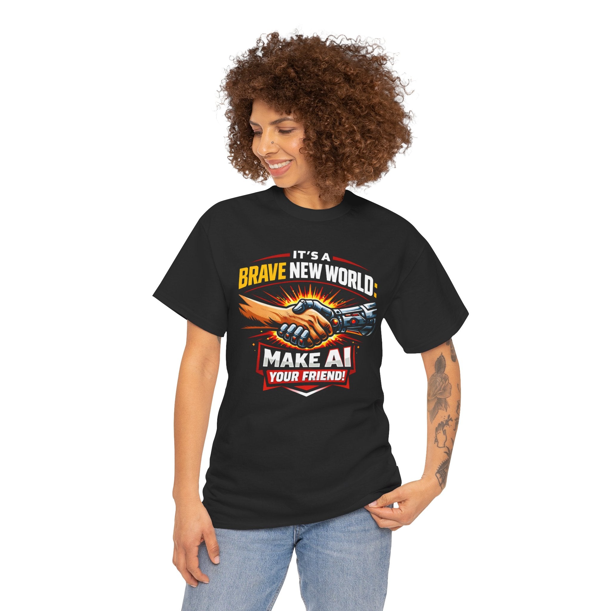 "It’s a Brave New World: Make AI Your Friend" — T-Shirt