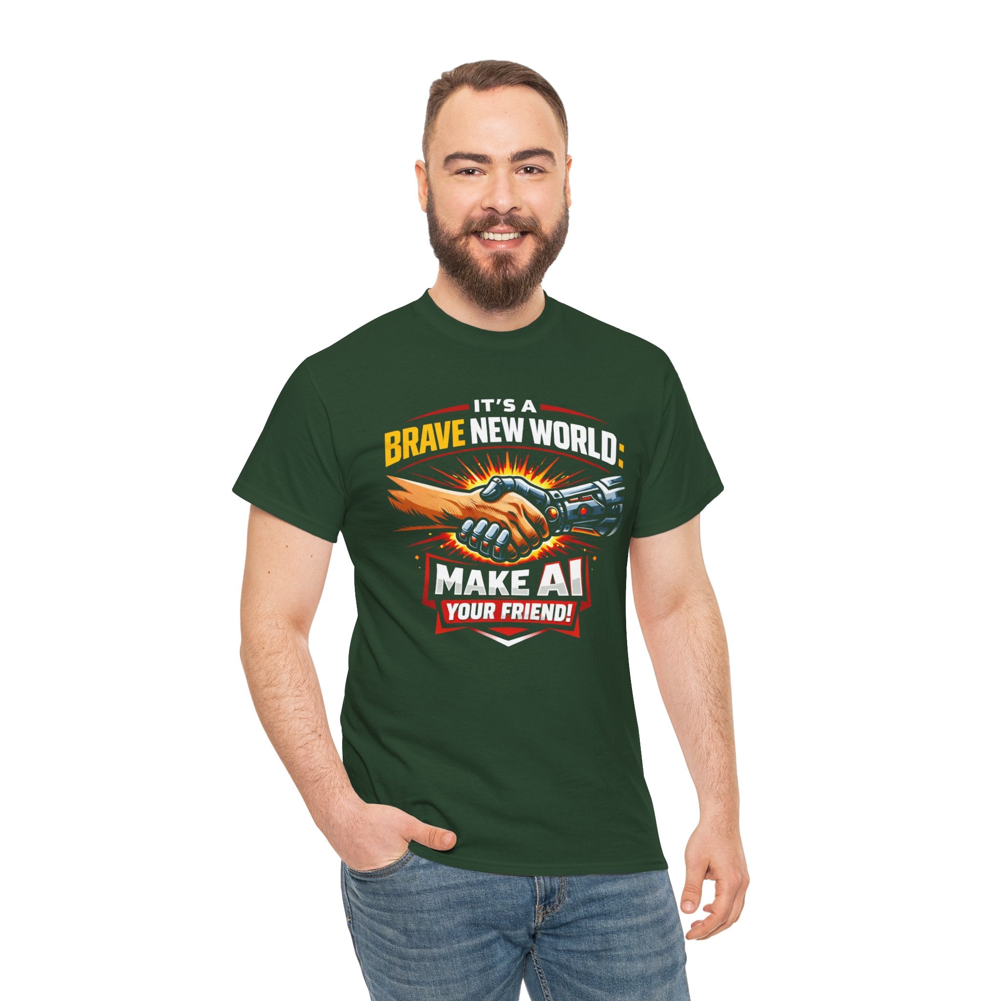 "It’s a Brave New World: Make AI Your Friend" — T-Shirt